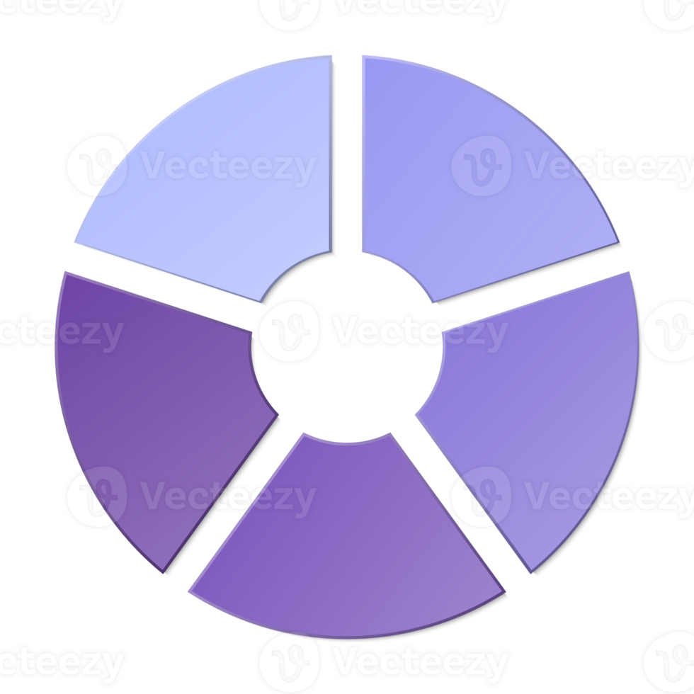 Blue tone circle infographic with 5 steps, process or options. Presentation slide template. png