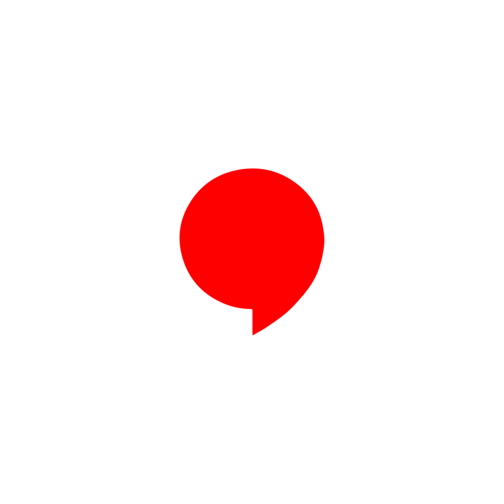 Red Speech bubbles message, Empty dialogue balloon png