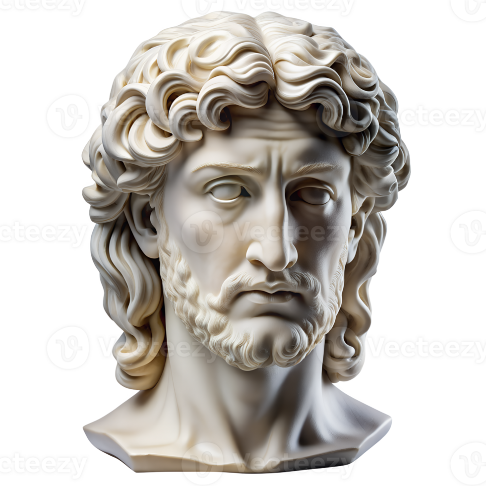 Gypsum Jesus Christ Head, Classic Plaster Sculpture png