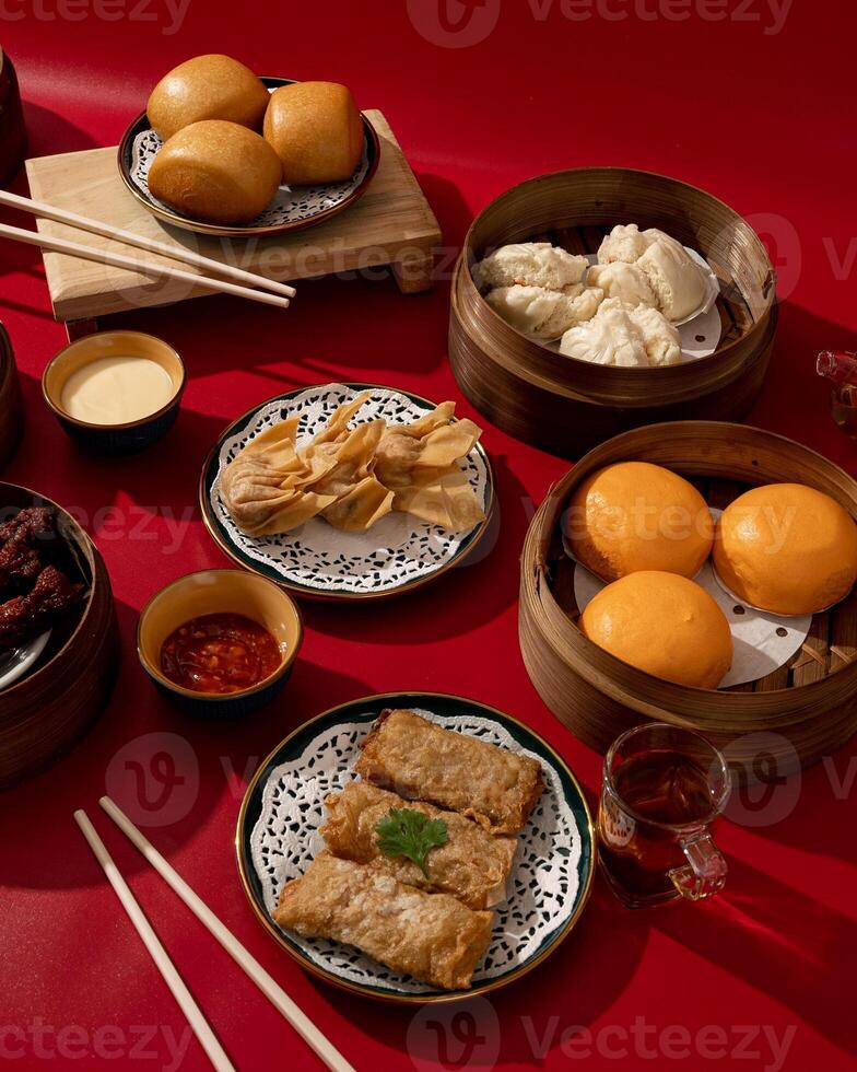 Dimsum is a snack originating from China. This food is usually eaten as breakfast or an afternoon snack photo