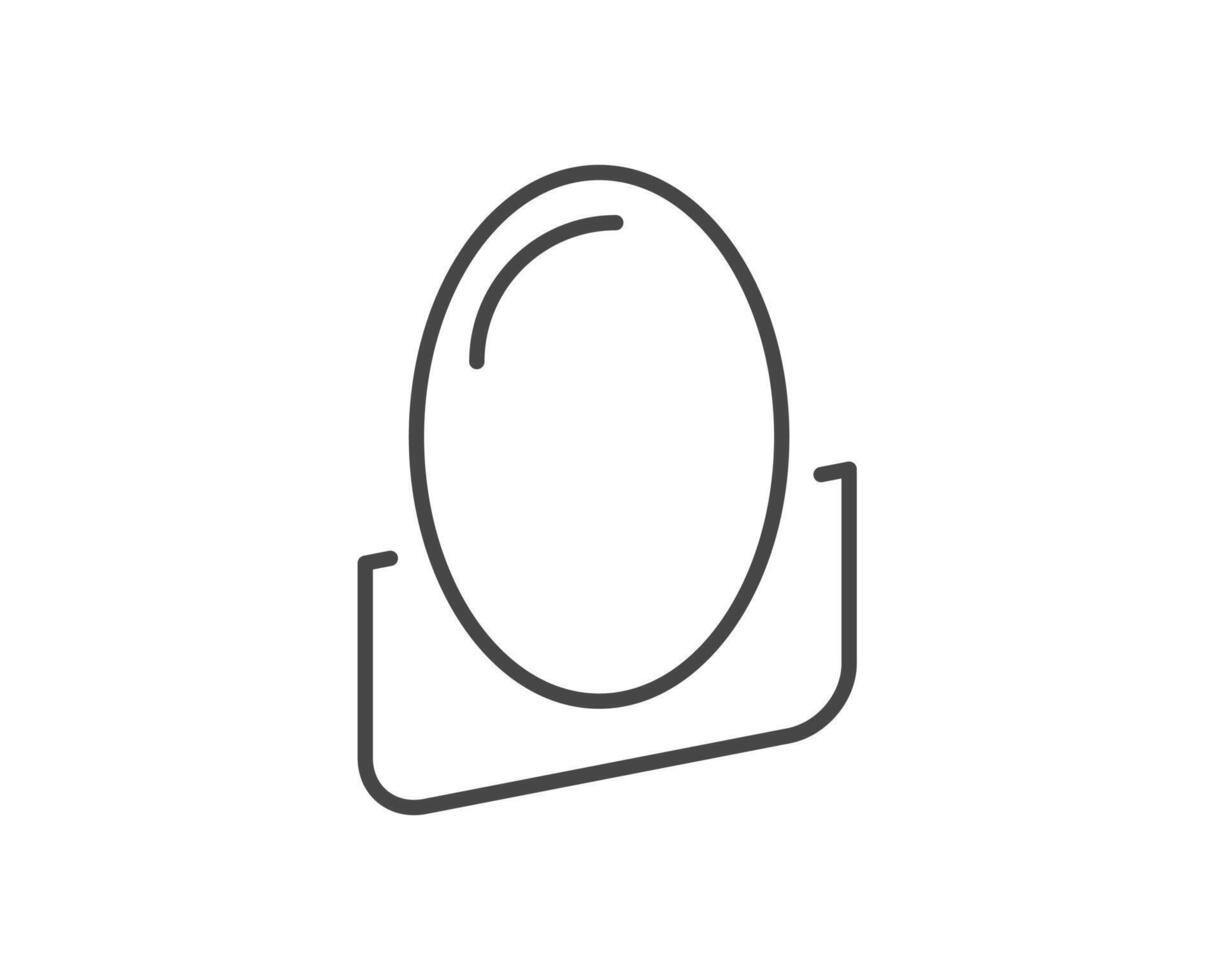 Makeup and cosmetics. Linear graphic beauty icons in the form of a face mirror. vector