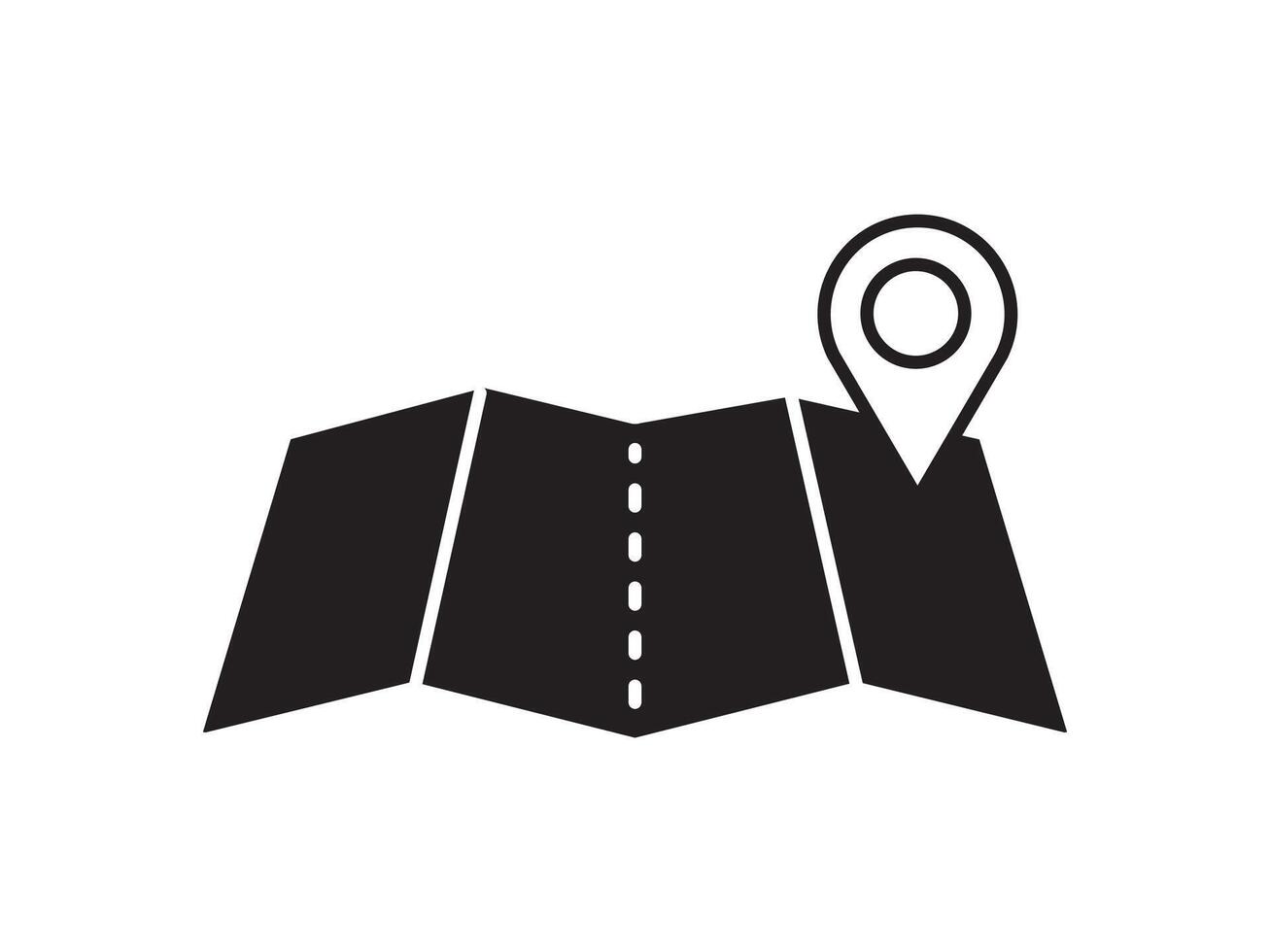 Within a flat-style depiction, a location marker distinguishes itself on an urban map, denoting a precise spot vector