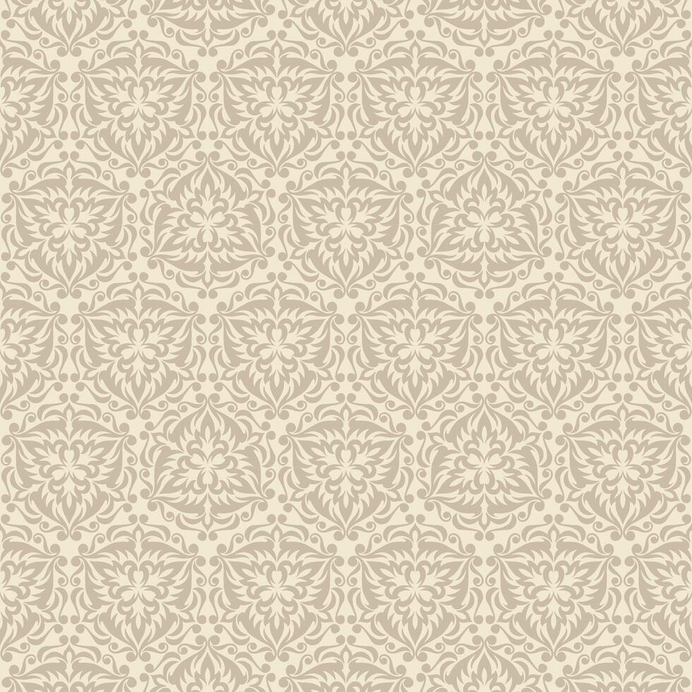 Seamless wallpaper pattern in vintage style. Floral ornament on background. vector