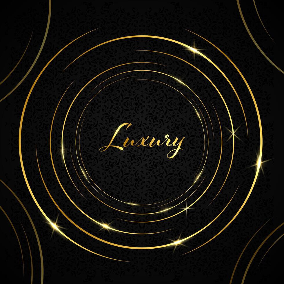 Luxury gold circle frame design vector