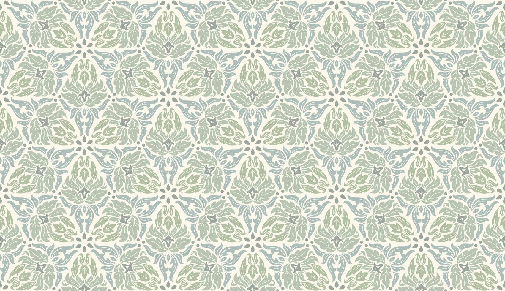 Decorative floral seamless symmetrical pattern vector