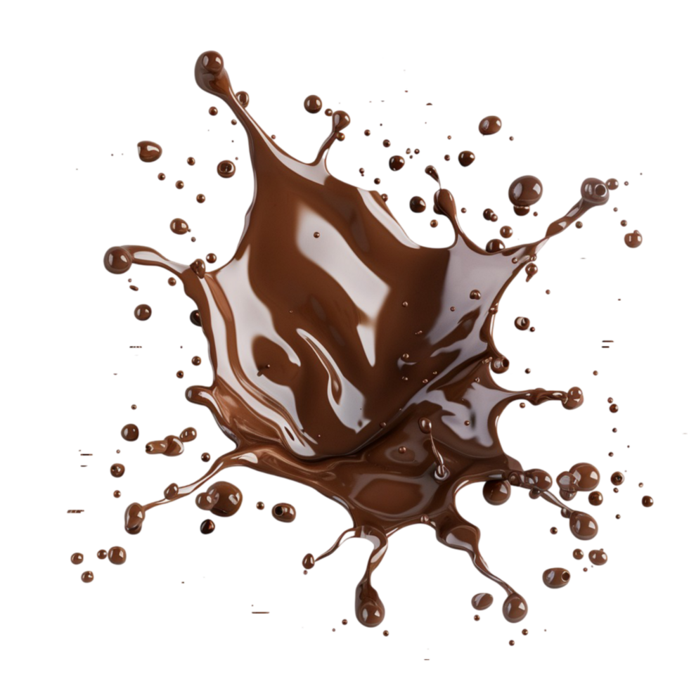 Chocolate splash isolated on transparent background. png