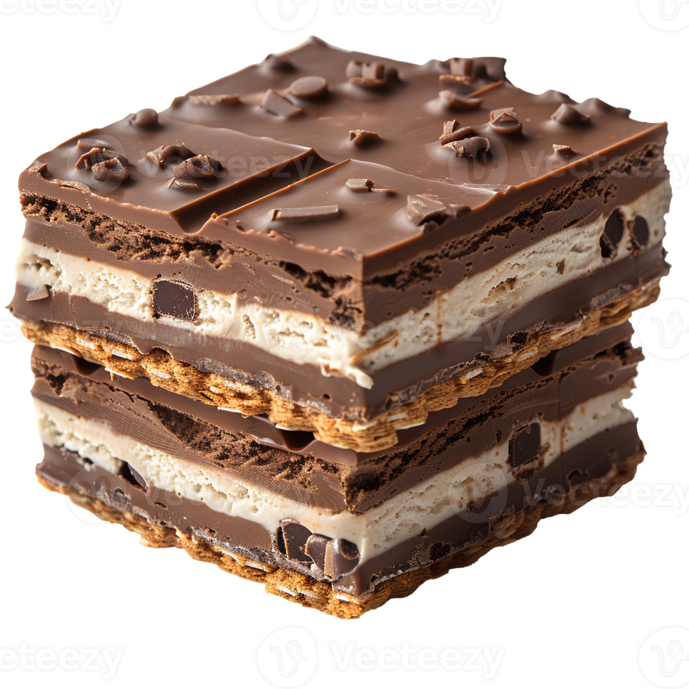 Chocolate ice cream sandwich . Chocolate dessert with waffle and chocolate pieces isolated. Ice cream sandwich . Summertime dessert png