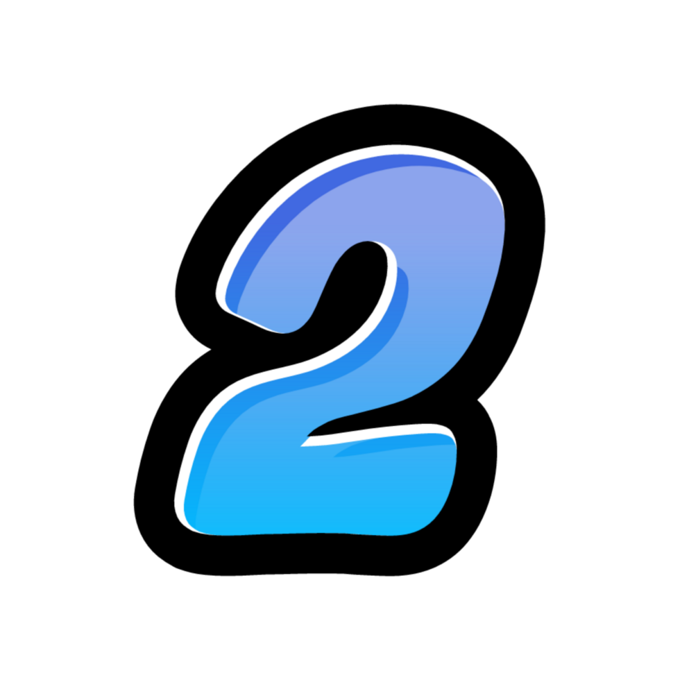 3D number design png