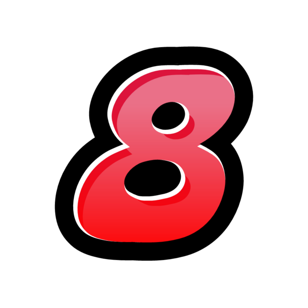 3D number design png