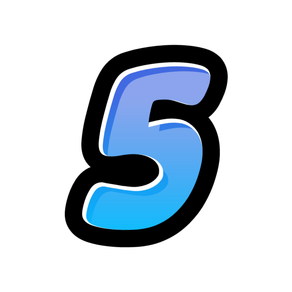 3D number design png