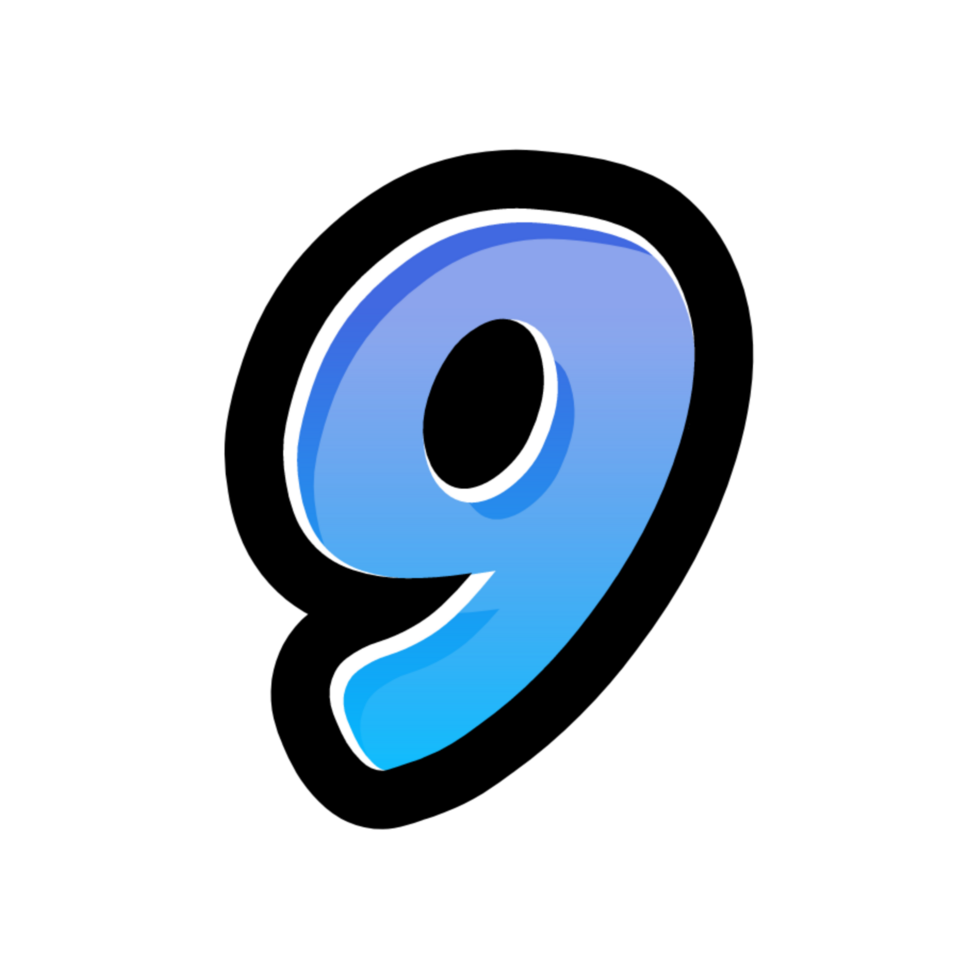 3D number design png