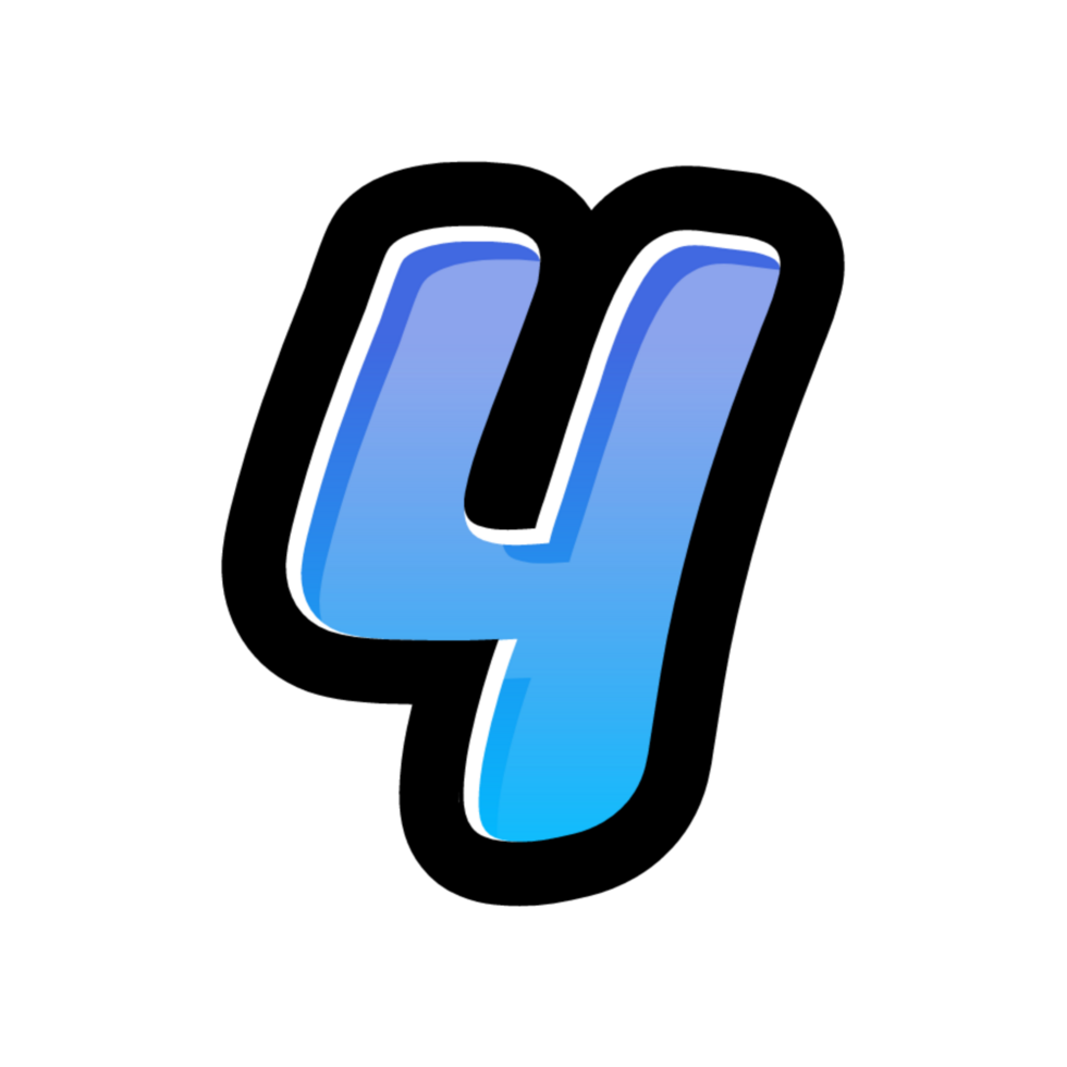 3D number design png