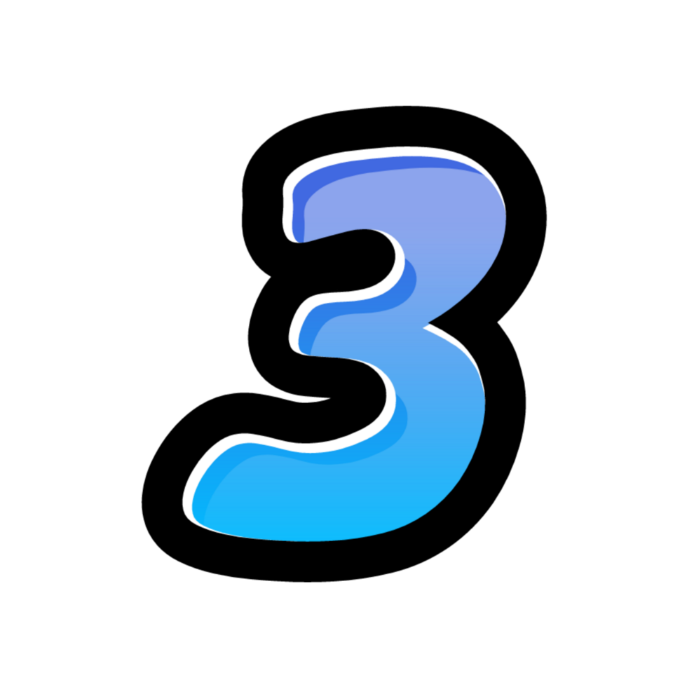 3D number design png