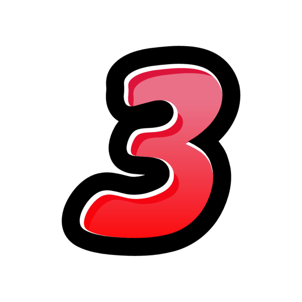 3D number design png