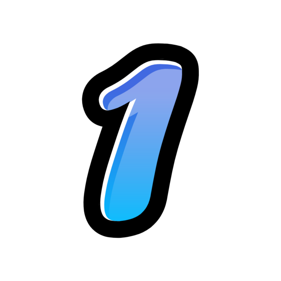 3D number design png