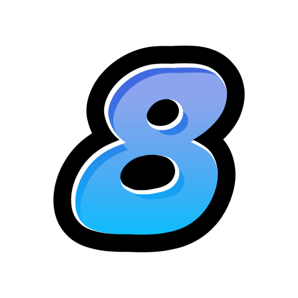 3D number design png