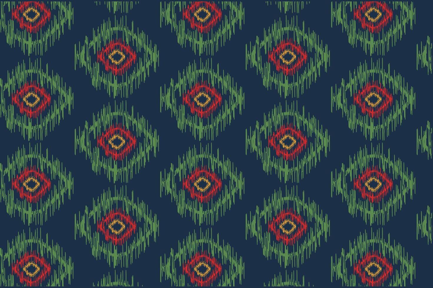 Ikat pattern traditional Design. Geometric ethnic shapes yellow, red, green and blue backgrounds for clothing, carpet, fabric, wallpaper vector