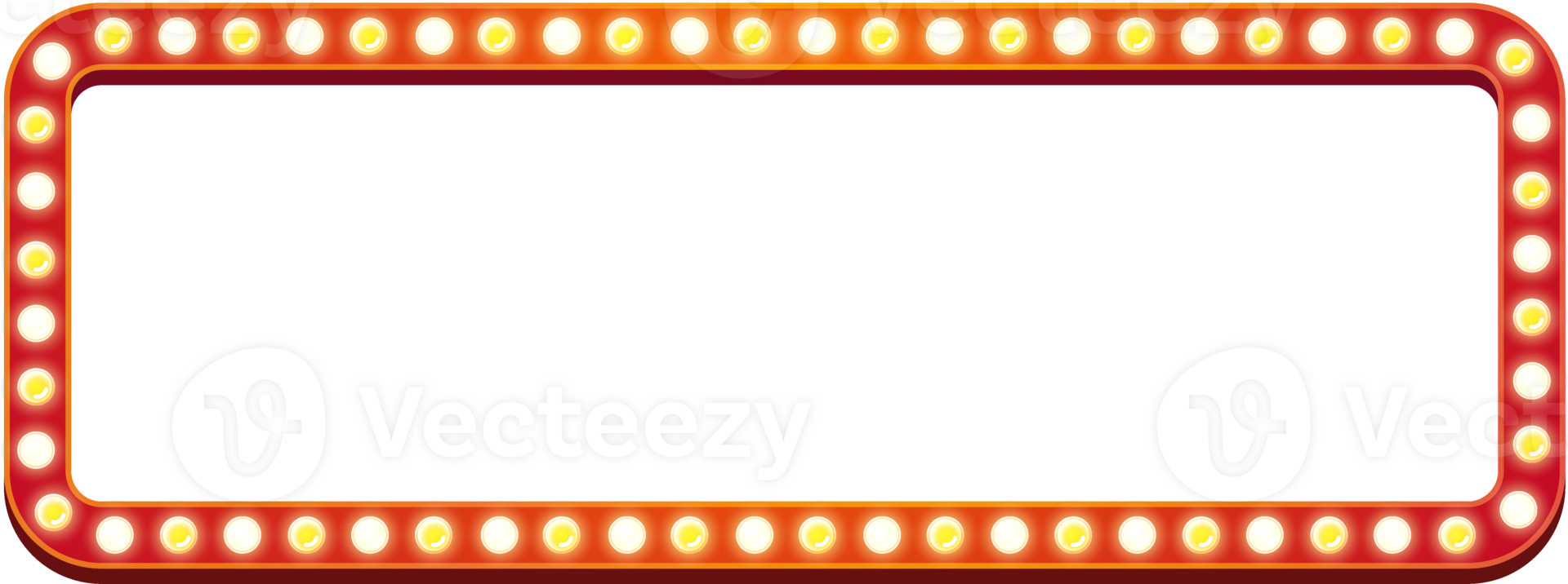 Rectangle Light Frame with Electric Bulbs. Isolated Illustration png