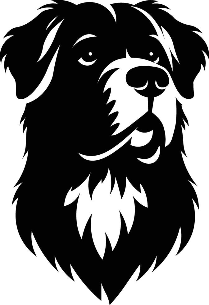 a black and white dog head on a white background vector