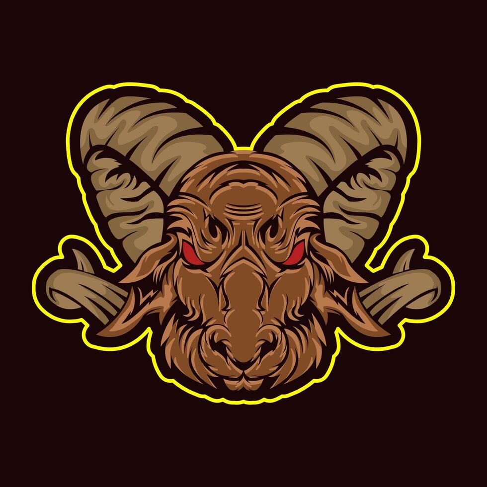 mascot illustration of a goat head like a devil vector