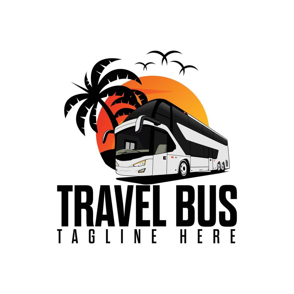 travel bus logo vector