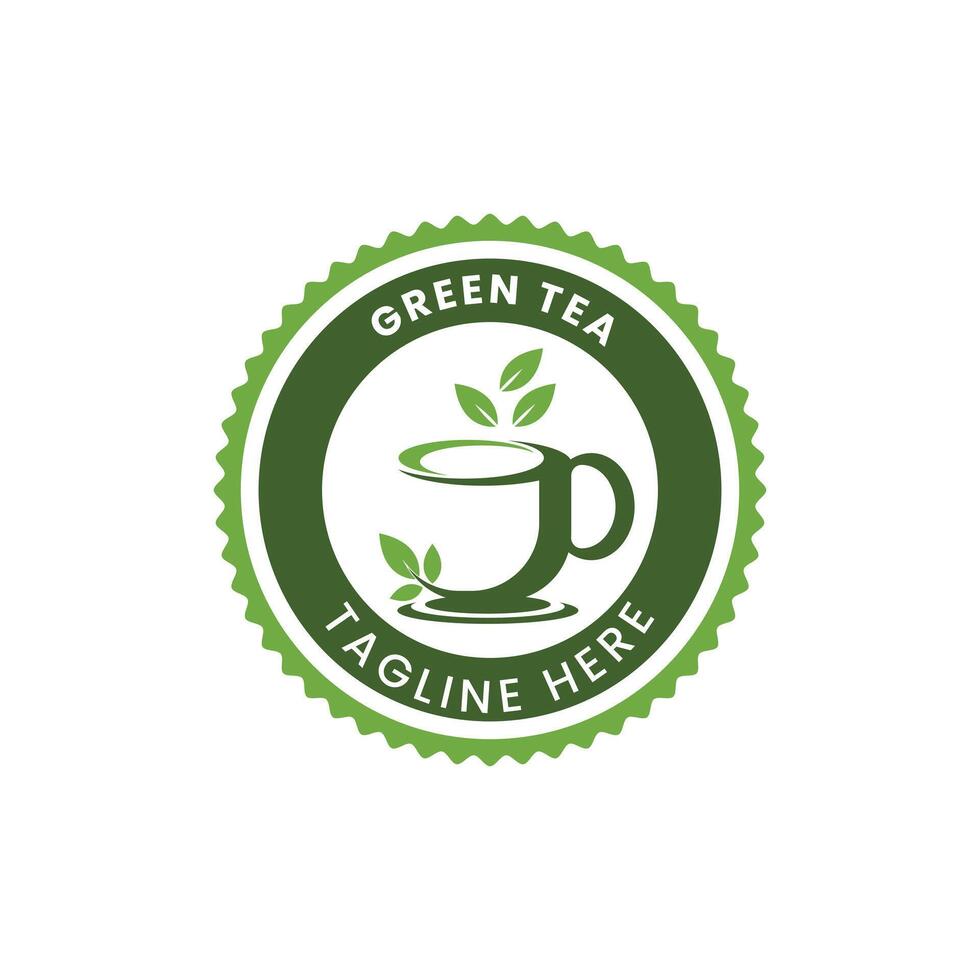 green tea logo vector