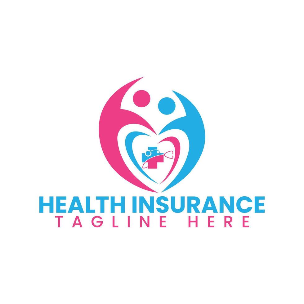 Insurance logo design, health logo vector