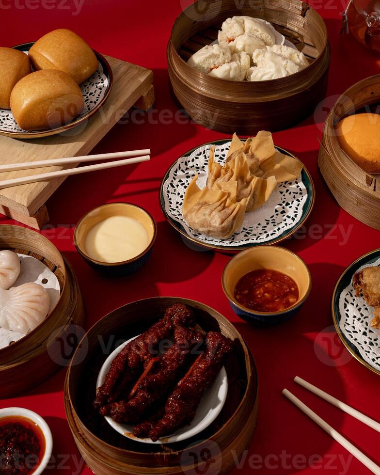 Dimsum is a snack originating from China. This food is usually eaten as breakfast or an afternoon snack photo