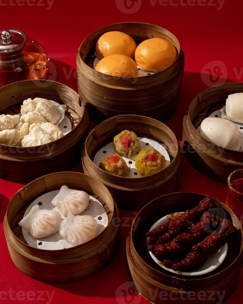 Dimsum is a snack originating from China. This food is usually eaten as breakfast or an afternoon snack photo