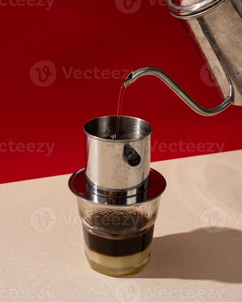 Vietnam drip is a coffee brewing technique originating from Vietnam. photo