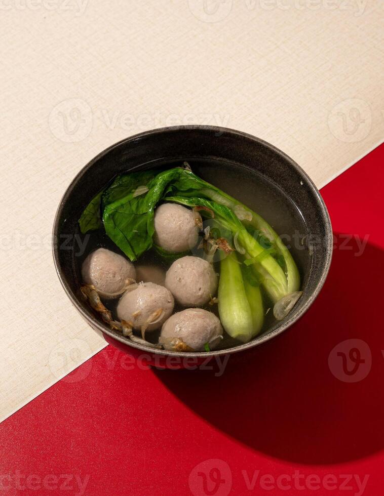 Meatballs are a type of meat ball commonly found in Indonesian cuisine. photo