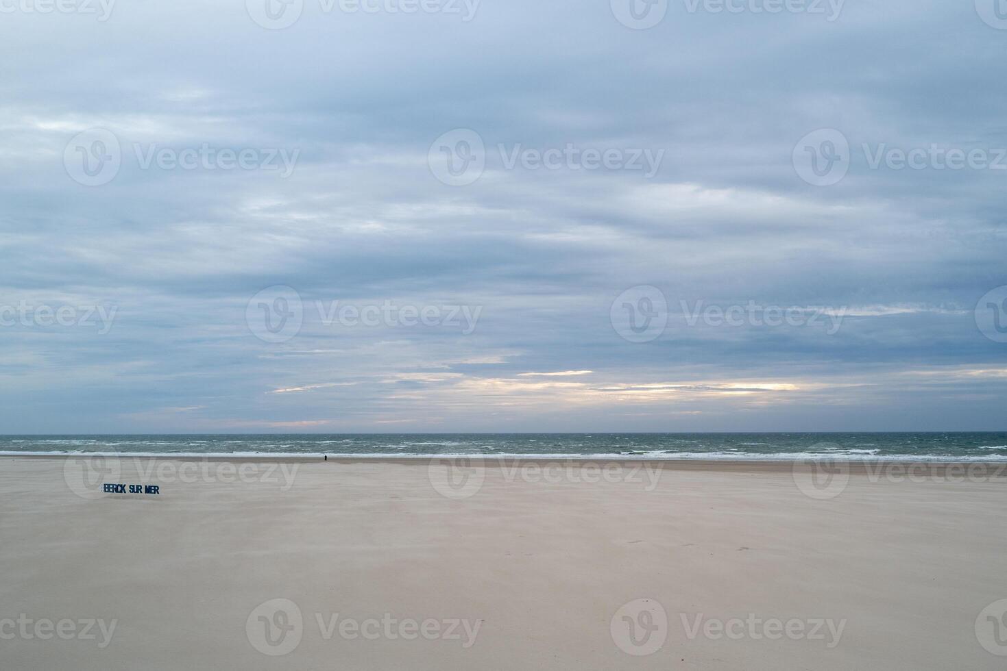 lonely beach and sea of Berck sur mer France photo