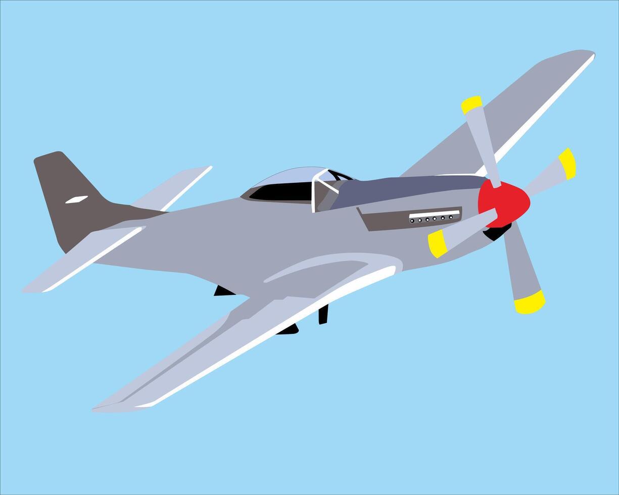 illustration of a small propeller plane vector