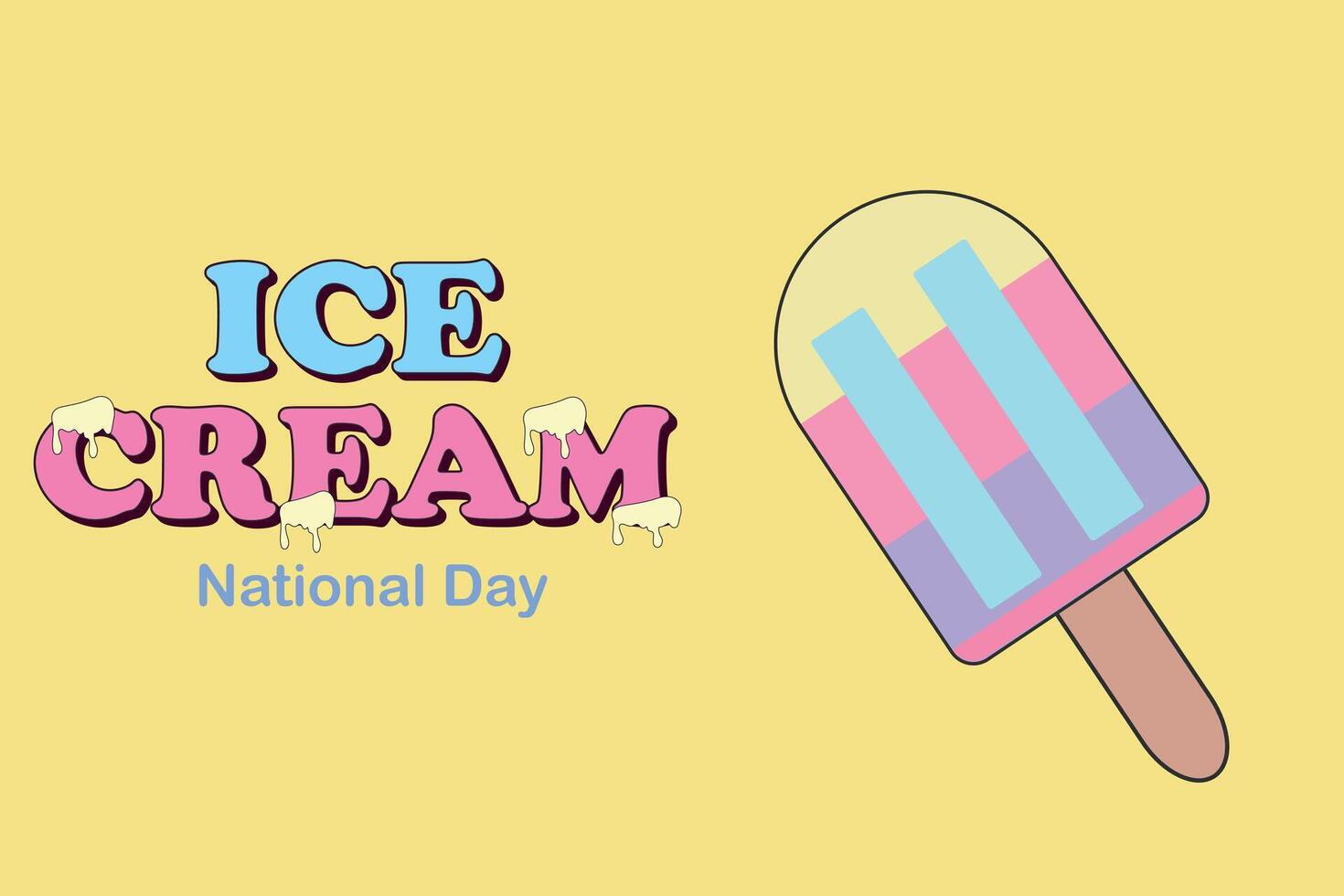 National ice cream day. Holiday concept. Template background, banner, card, poster with text inscription for national ice cream day celebration. vector