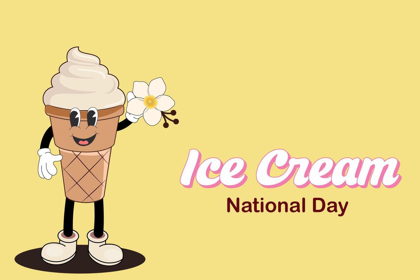 National ice cream day. Holiday concept. Template background, banner, card, poster with text inscription for national ice cream day celebration. vector