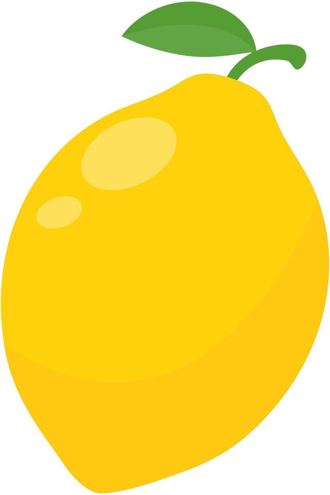 Yellow lemon flat illustration isolated on white background. vector