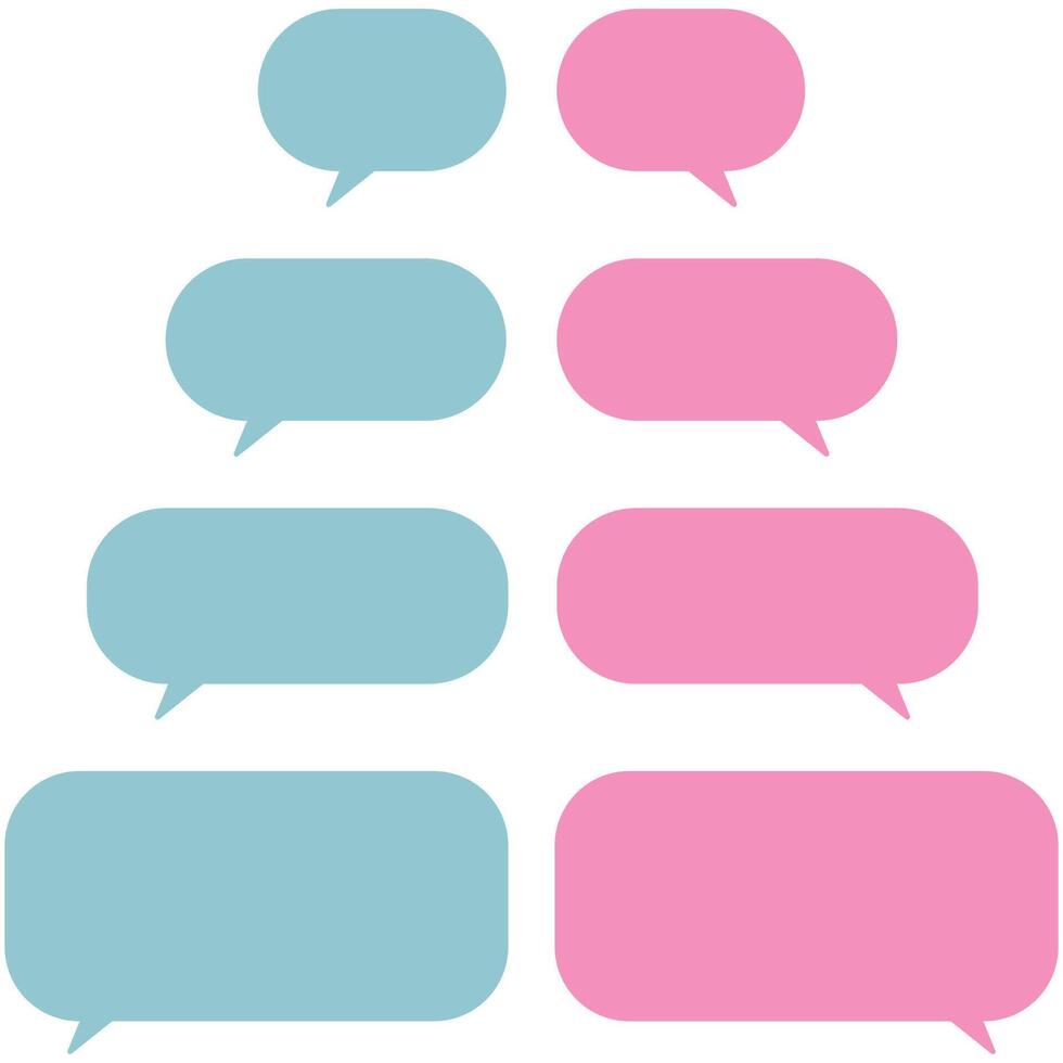 Cute message bubbles icons isolated on white background. vector