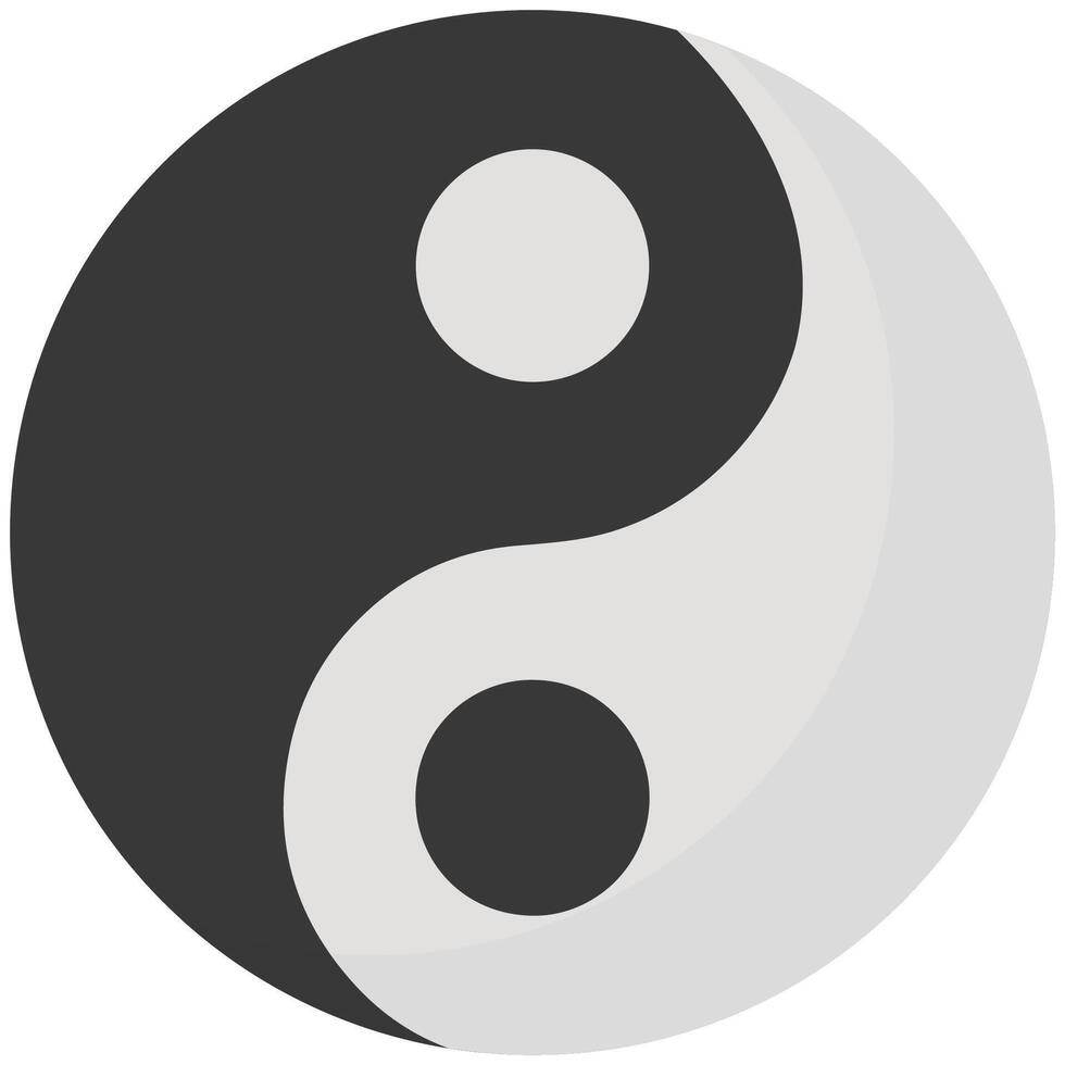 Yin Yang flat illustration isolated on a white background. vector