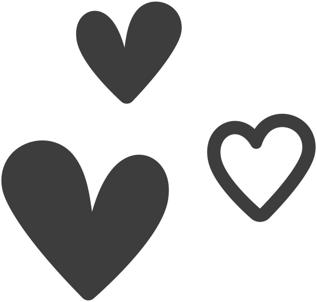 Black hearts flat illustration isolated on white background vector