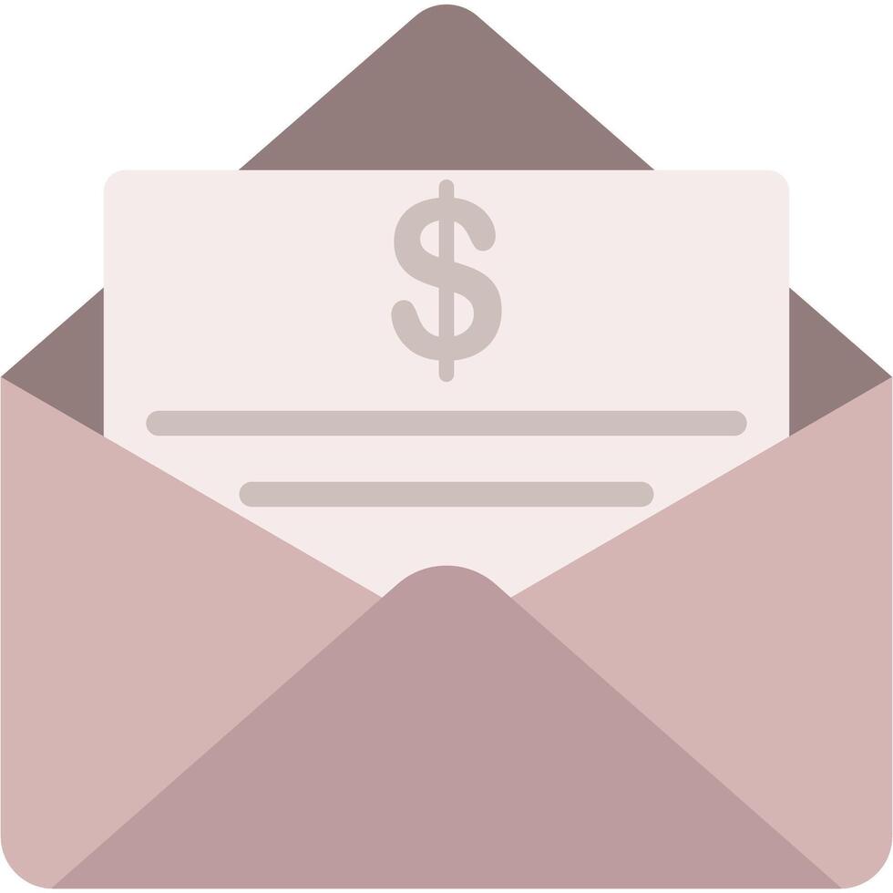 Opened envelope with money flat icon isolated on white background. vector