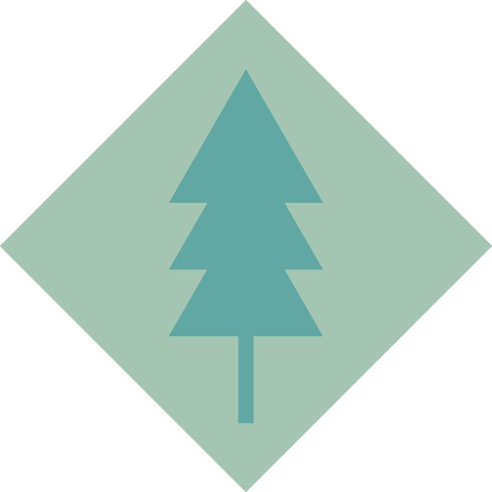 Icon of a pine tree inside a square vector