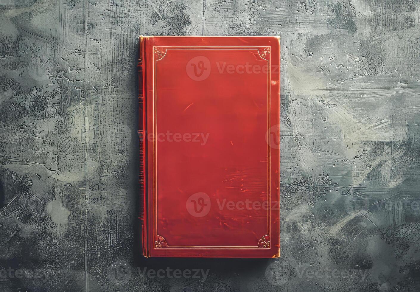 Antique Leather-Bound Book on Wooden Table photo