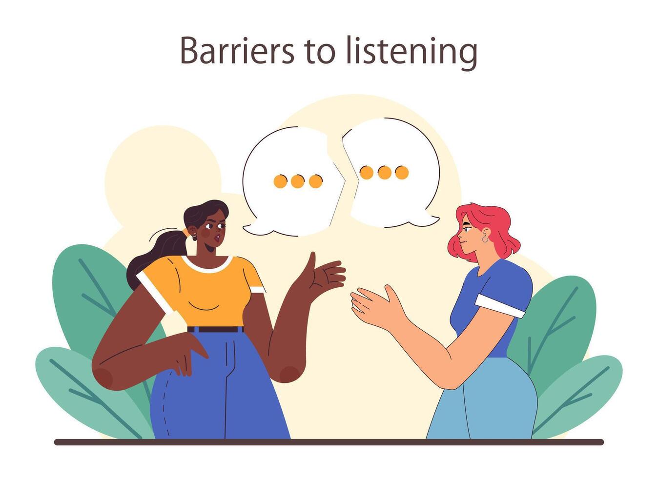 Active listening skill. Attentive business character or employee soft vector