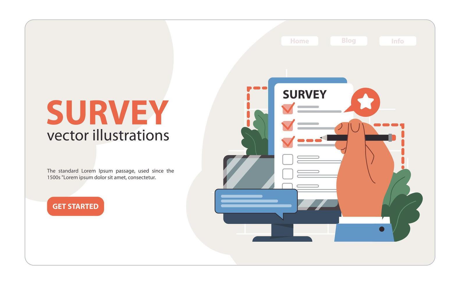 Public opinion polling. Character participation in an online vector