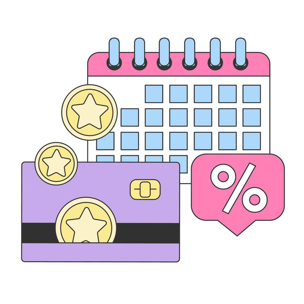 Expiring reward points. Commercial loyalty program for client vector