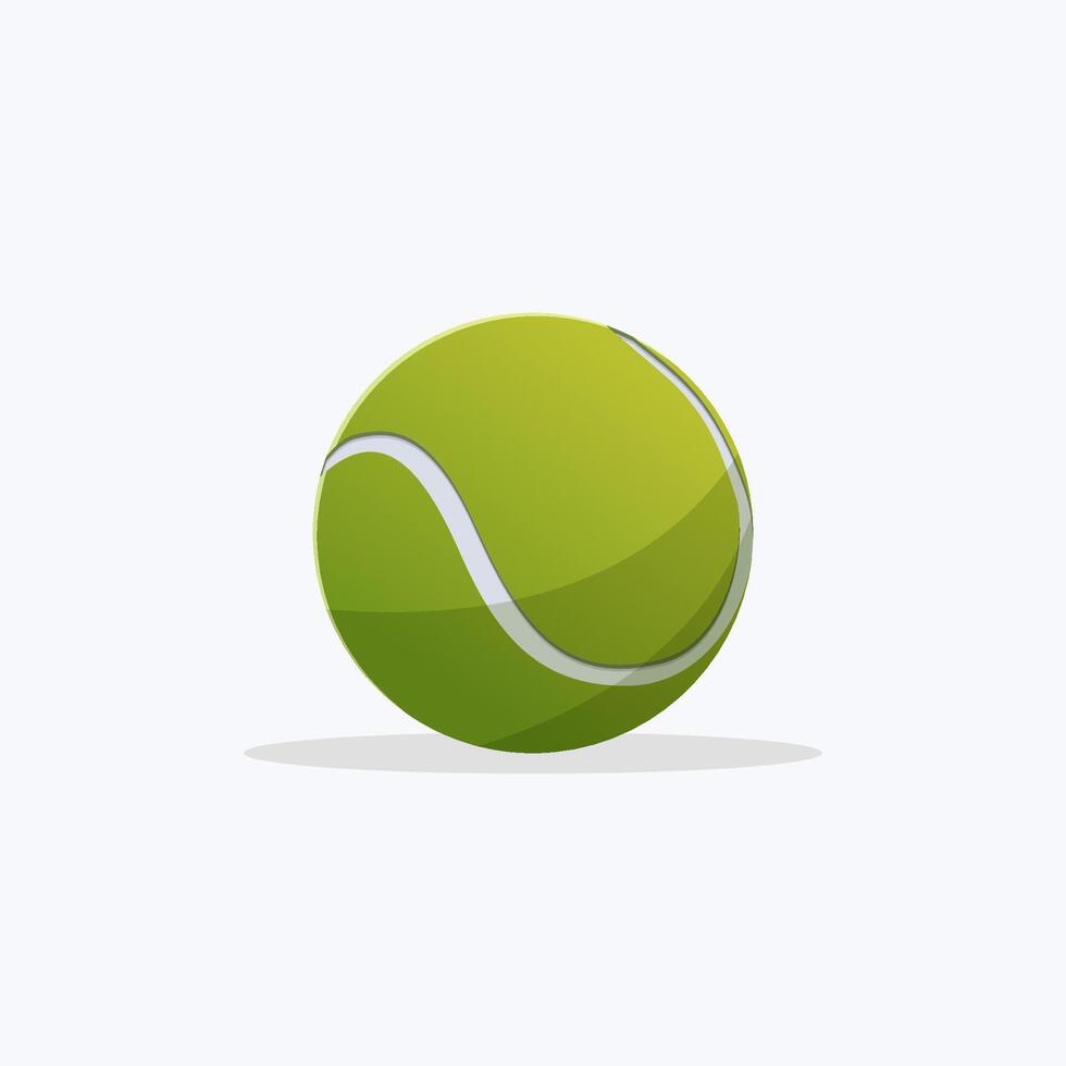 Tenis ball with realistic shape and 3D vector