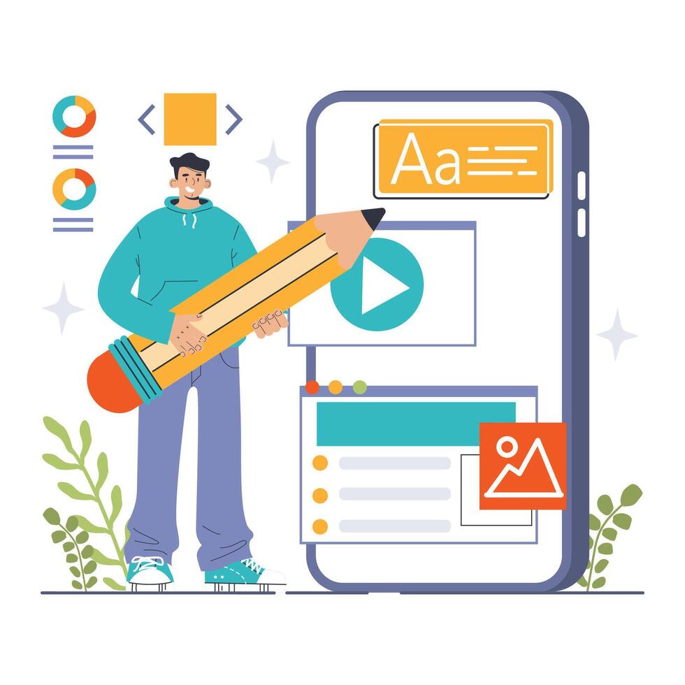 UX and UI design. App or website interface development. User interface vector