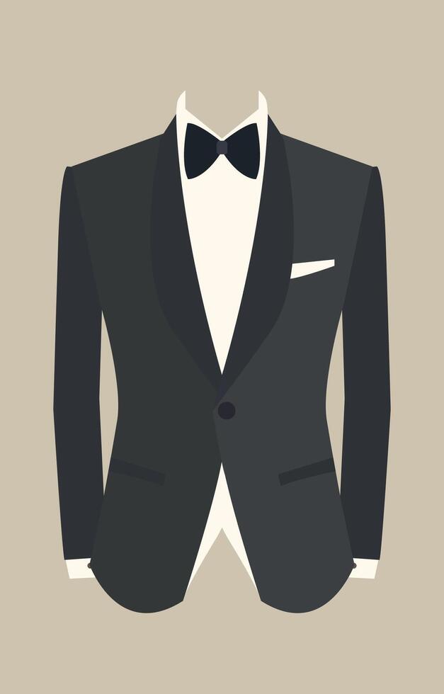 Black suit, white shirt and black ribbon, no face. Depicts a businessman in men's clothing. vector
