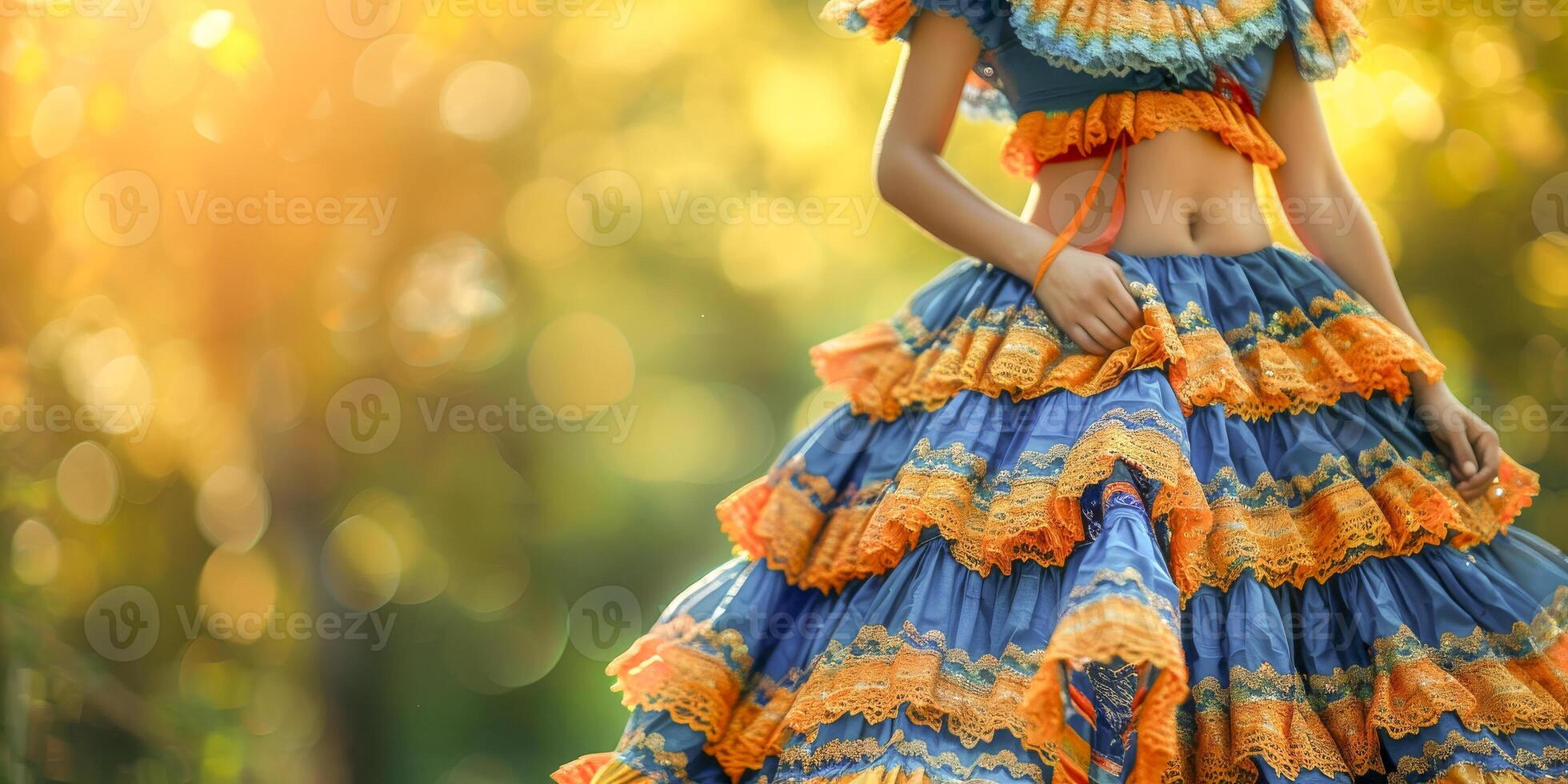 Traditional Mexican Folk Dancer Spinning Joyfully photo