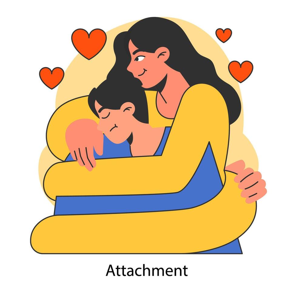 Emotional intelligence. Unhealthy attachment. Avoidant or fearful attachment vector